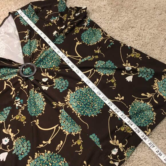 Y2K Vintage Made in Canada Retro Floral Empress Waist Tee With Shirt Clip - Picture 15 of 16